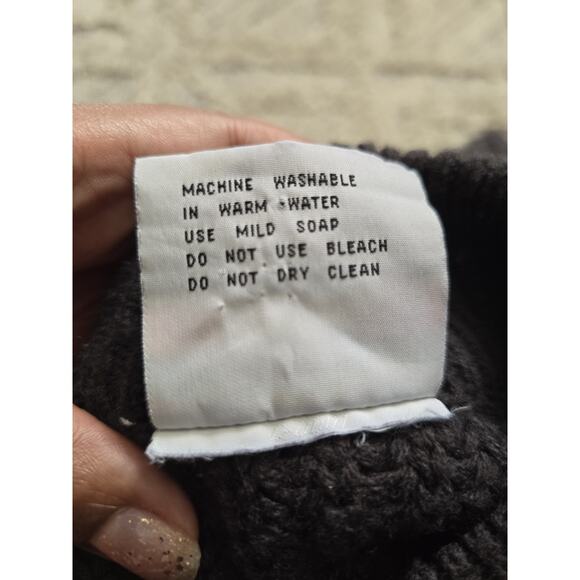 Vintage CSL Cherry Stix Limited Black Chunky Knit Sweater womens M - Picture 4 of 5